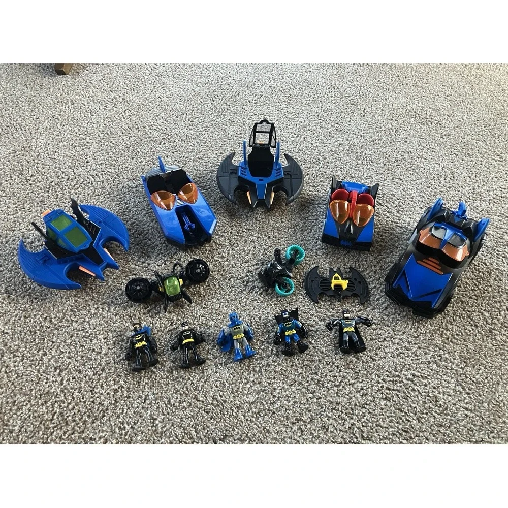 Fisher-Price Imaginext DC Super Friends Batman Vehicle and Figure Lot of 13
